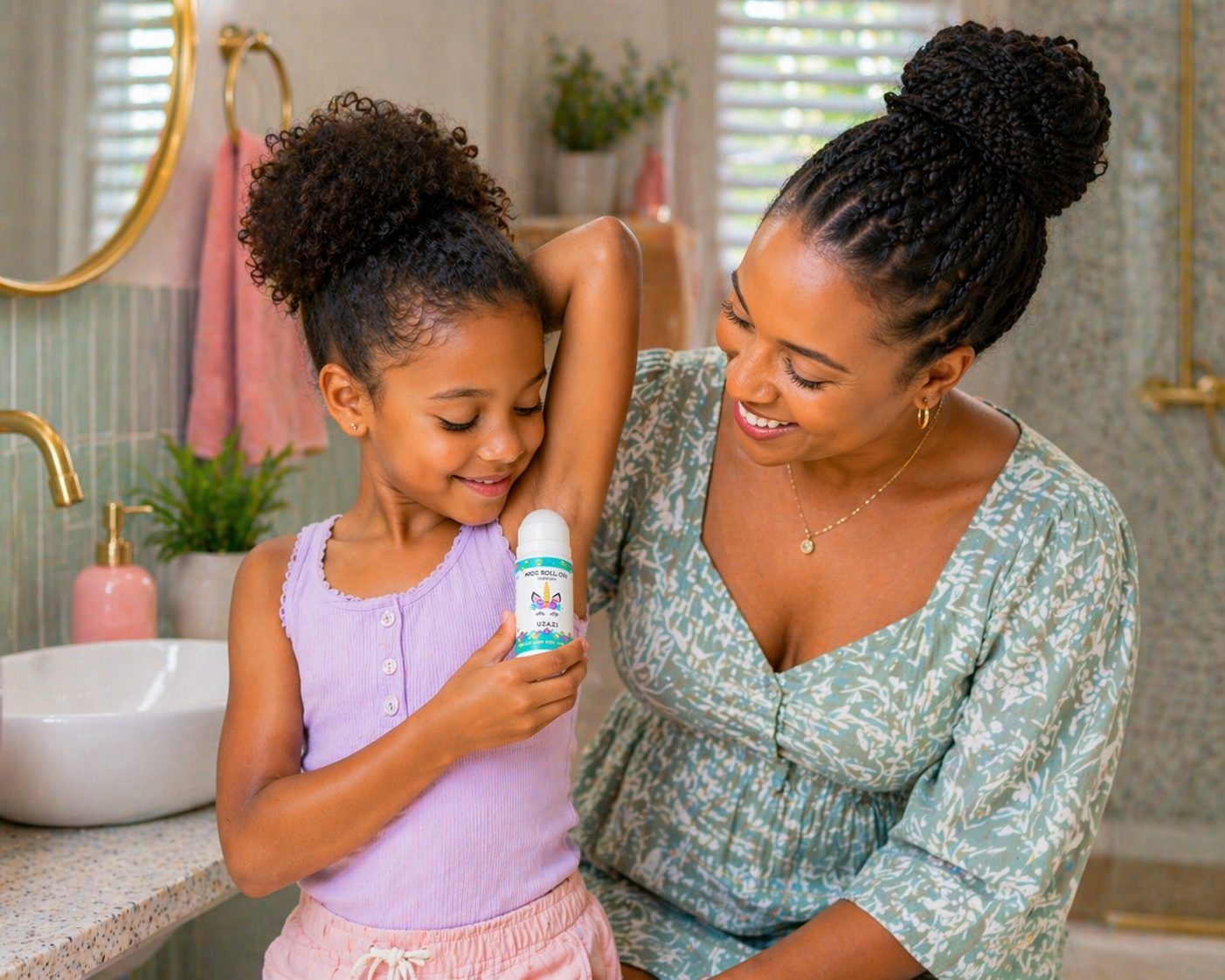 UZAZI Kids Roll-On Deodorant (For Girls) | Gentle & Safe for Kids' Sensitive Skin